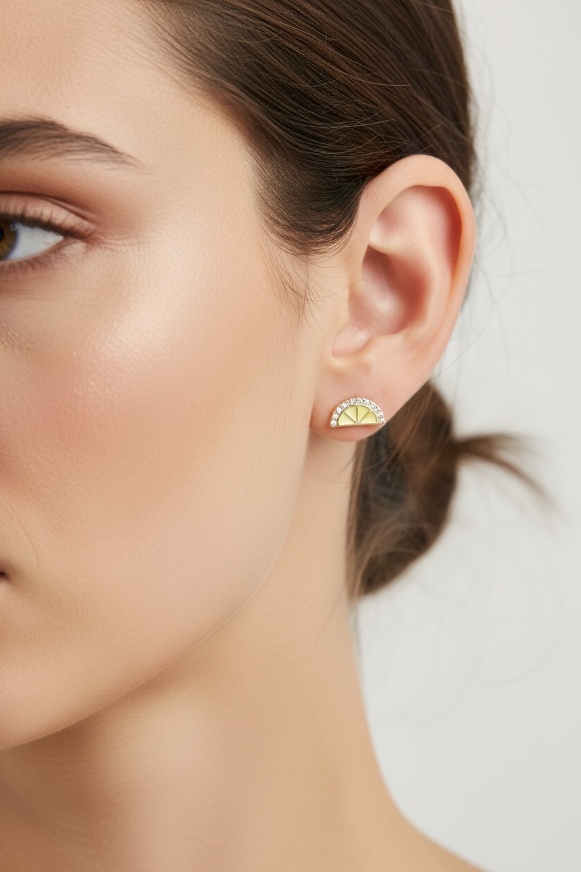 Vivian Grace Jewelry Earrings Tiny Lemon Slice Stud Earrings