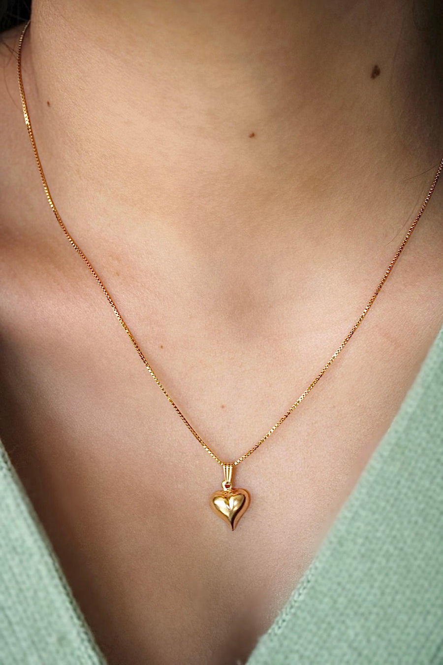 Vivian Grace Jewelry Necklace 14k Gold Filled Puff Heart Necklace