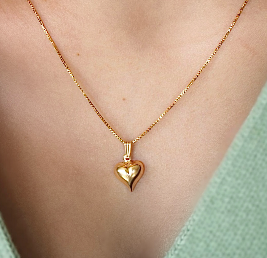 Vivian Grace Jewelry Necklace 14k Gold Filled Puff Heart Necklace