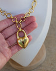Vivian Grace Jewelry Necklace Antiqued Gold Antiqued Gold Chunky Puff Heart Necklace
