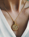 Vivian Grace Jewelry Necklace Antiqued Gold Coin Pendant