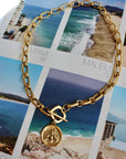 Vivian Grace Jewelry Necklace Antiqued Gold Finish Antiqued Gold Bee & Fleur de Lis Chunky Chain