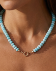 Vivian Grace Jewelry Necklace Aqua Peruvian Opal Hand Knotted Peruvian Opal Bead Necklace