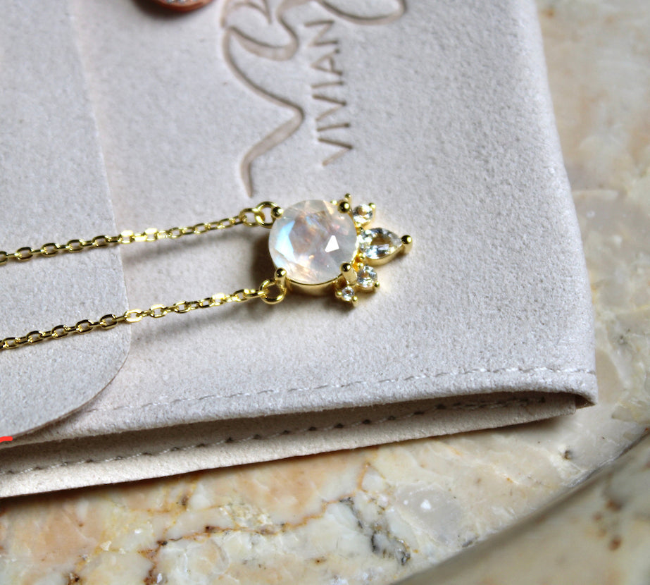 Vivian Grace Jewelry Necklace Ava Moonstone & Topaz Necklace