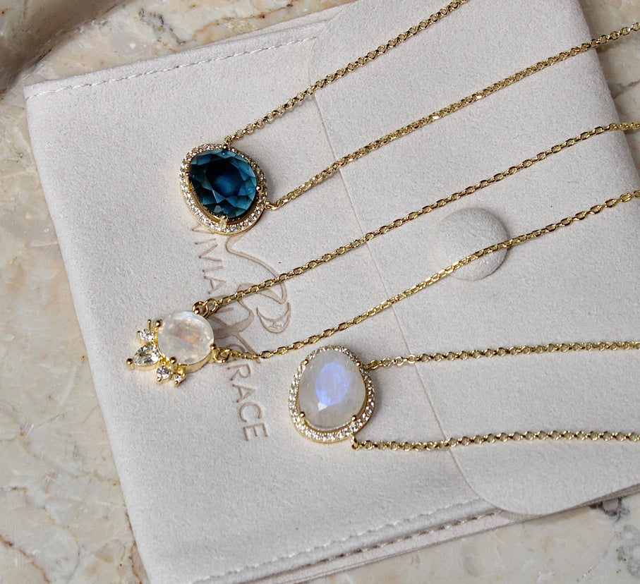 Vivian Grace Jewelry Necklace Ava Moonstone & Topaz Necklace