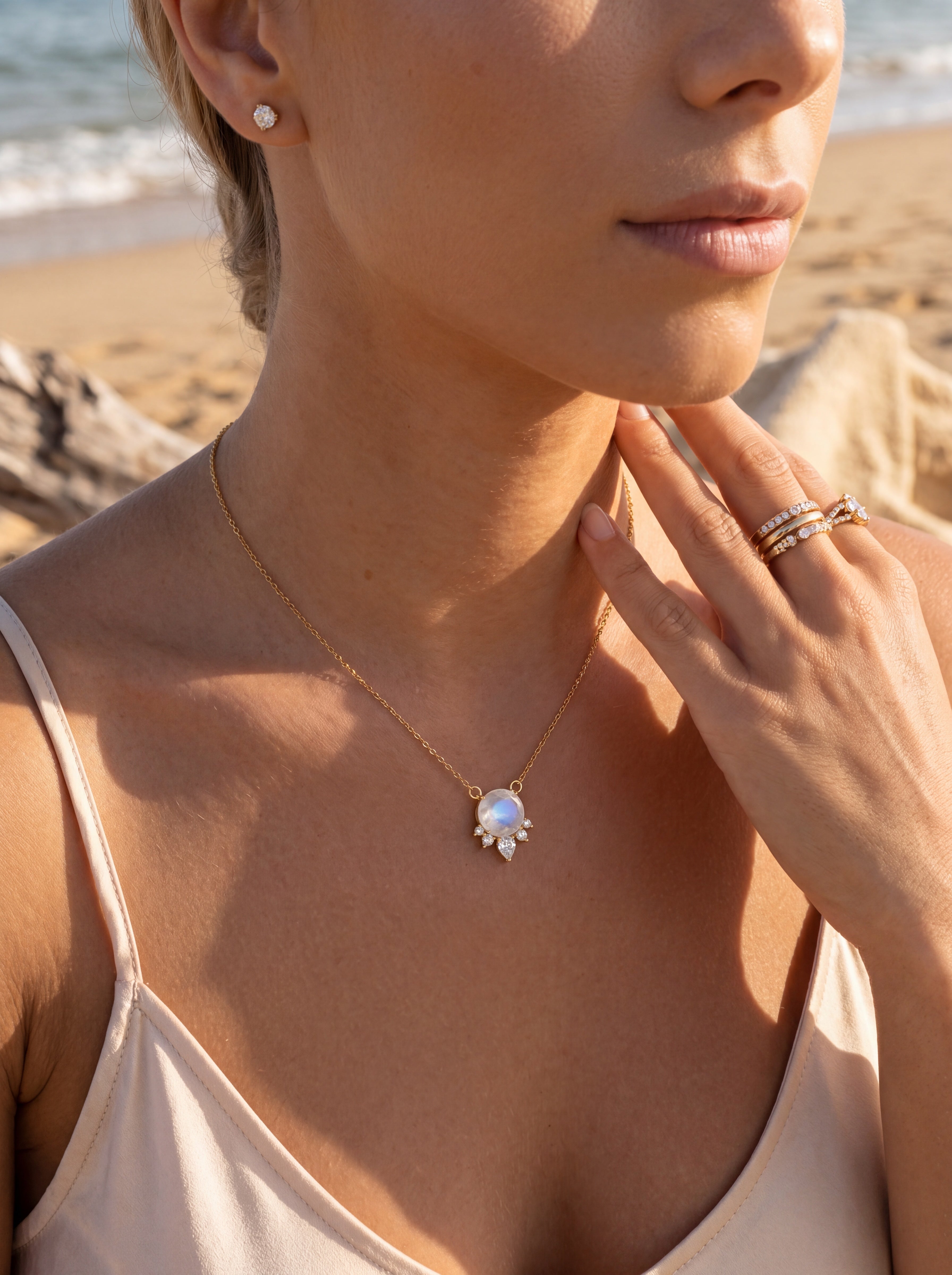 Vivian Grace Jewelry Necklace Ava Moonstone & Topaz Necklace