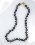 Vivian Grace Jewelry Necklace Black Labradorite Hand Knotted Gemstone Bead Charm Holder Necklace