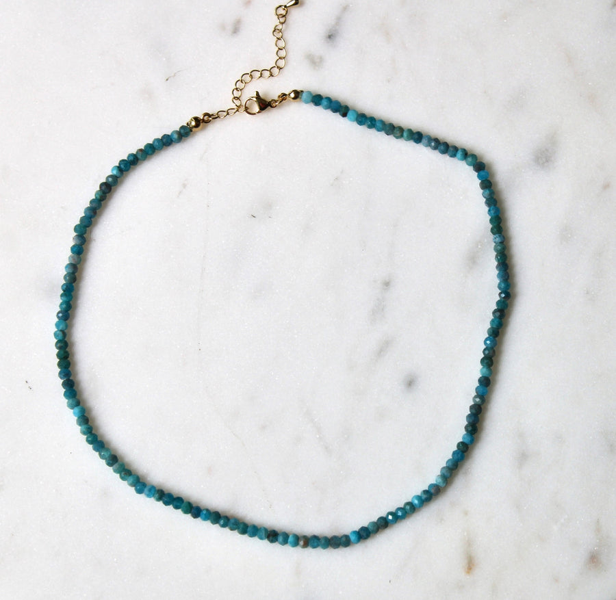 Vivian Grace Jewelry Necklace Blue Blue Apatite Heishi Necklace