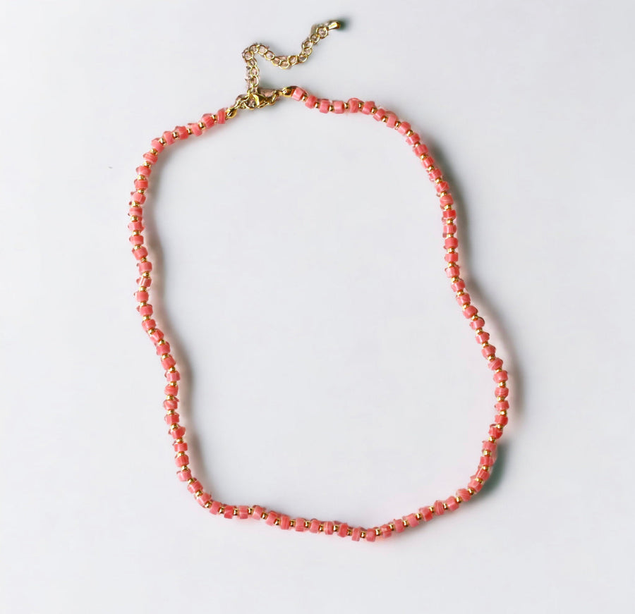 Vivian Grace Jewelry Necklace Coral Gemstone Heishi Necklace
