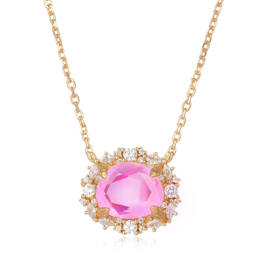 Vivian Grace Jewelry Necklace Dichroic Glass- Pink The Poppy Necklace