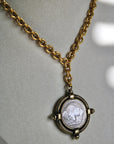 Vivian Grace Jewelry Necklace Gold Antiqued Gold Buffalo Coin Necklace
