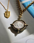 Vivian Grace Jewelry Necklace Gold Antiqued Gold Buffalo Coin Necklace