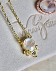 Vivian Grace Jewelry Necklace Gold Ava Moonstone & Topaz Necklace