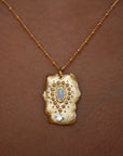 Vivian Grace Jewelry Necklace Gold Celestial Opal Pendant