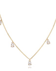 Vivian Grace Jewelry Necklace Gold Dainty Crystal Drop Choker- 14k Gold Vermeil