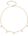 Vivian Grace Jewelry Necklace Gold Dainty Crystal Drop Choker- 14k Gold Vermeil