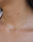 Vivian Grace Jewelry Necklace Gold Dainty Crystal Drop Choker- 14k Gold Vermeil