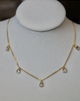 Vivian Grace Jewelry Necklace Gold Dainty Crystal Drop Choker- 14k Gold Vermeil