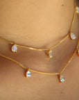 Vivian Grace Jewelry Necklace Gold Dainty Crystal Drop Choker- 14k Gold Vermeil