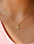 Vivian Grace Jewelry Necklace Gold Dainty Turquoise Starburst Pendant