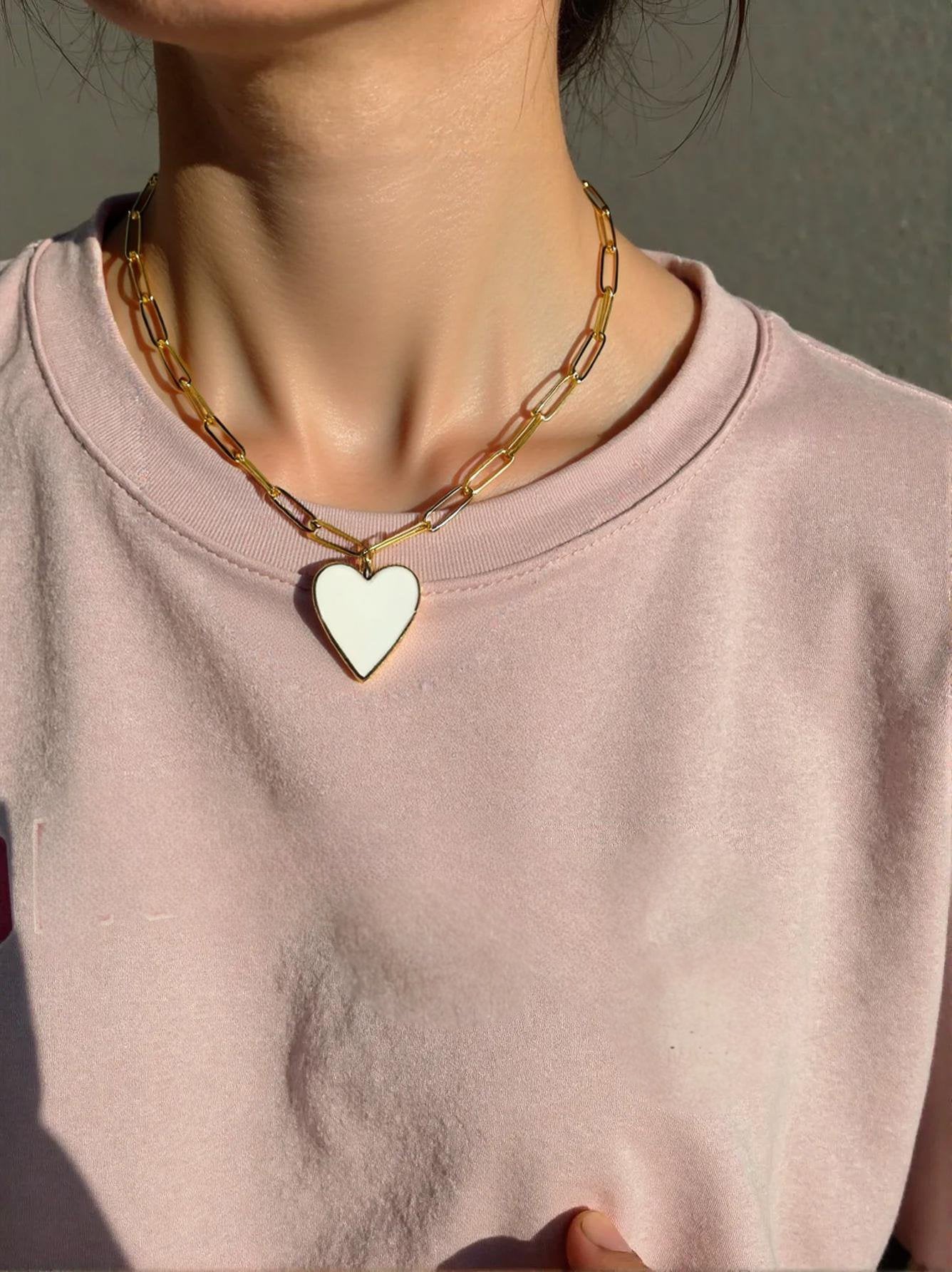 Vivian Grace Jewelry Necklace Gold-Filled Enamel Heart Necklace