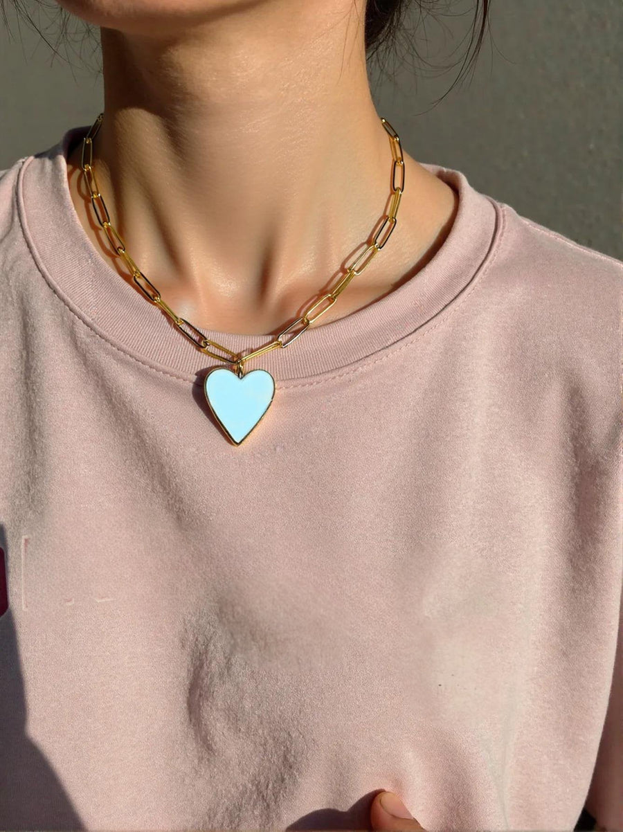 Vivian Grace Jewelry Necklace Gold-Filled Enamel Heart Necklace