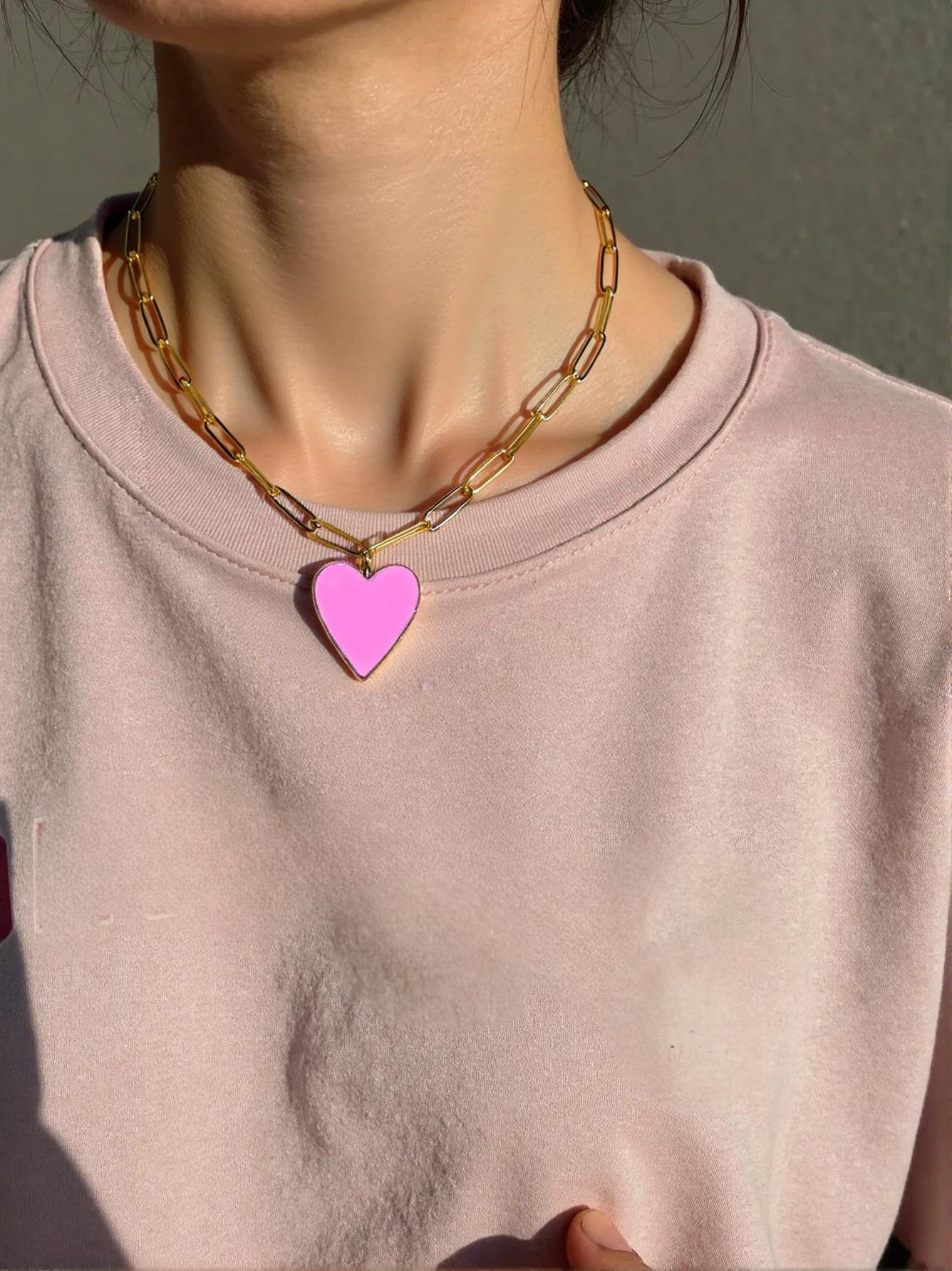 Vivian Grace Jewelry Necklace Gold-Filled Enamel Heart Necklace