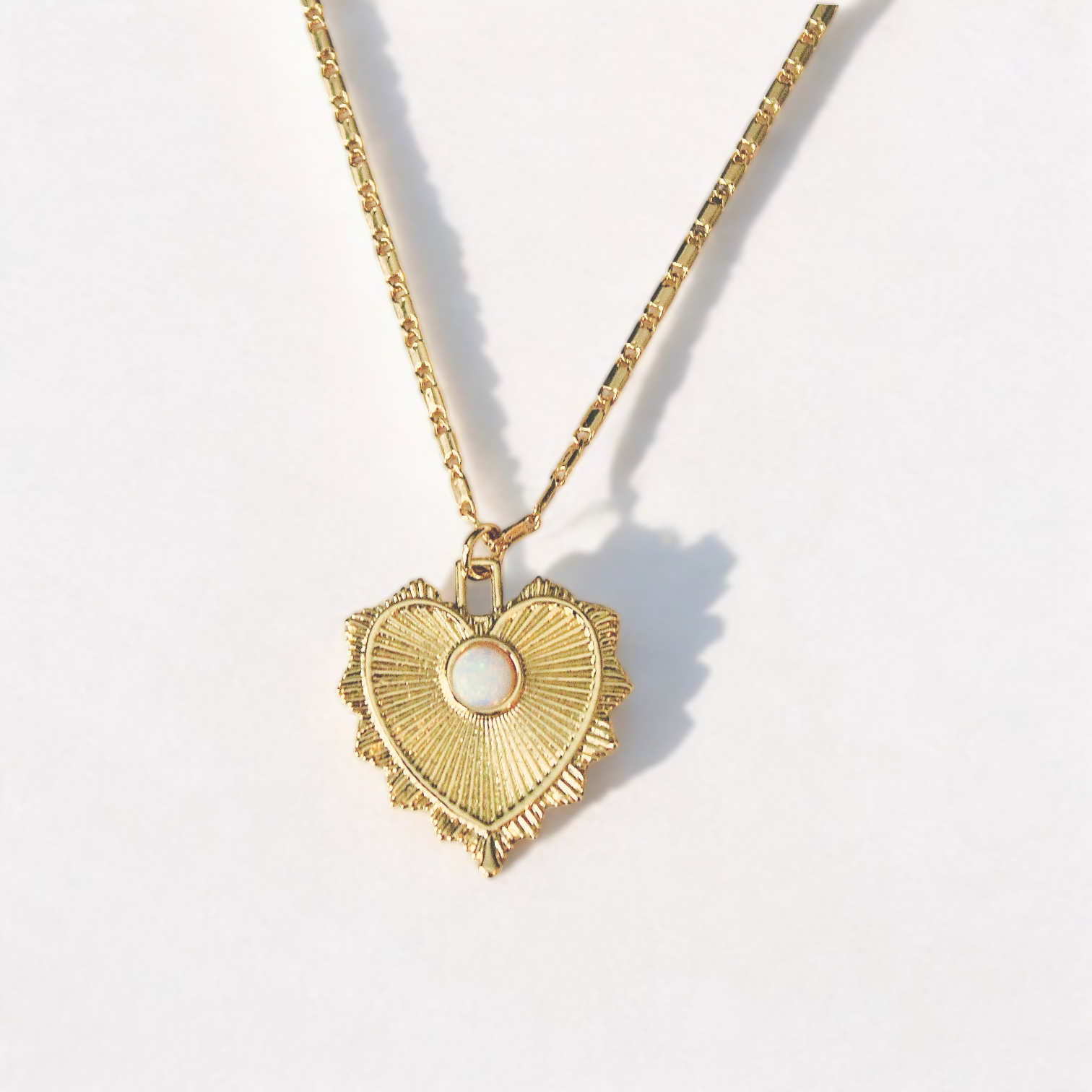 Vivian Grace Jewelry Necklace Gold Gold Filled Opal Heart Pendant