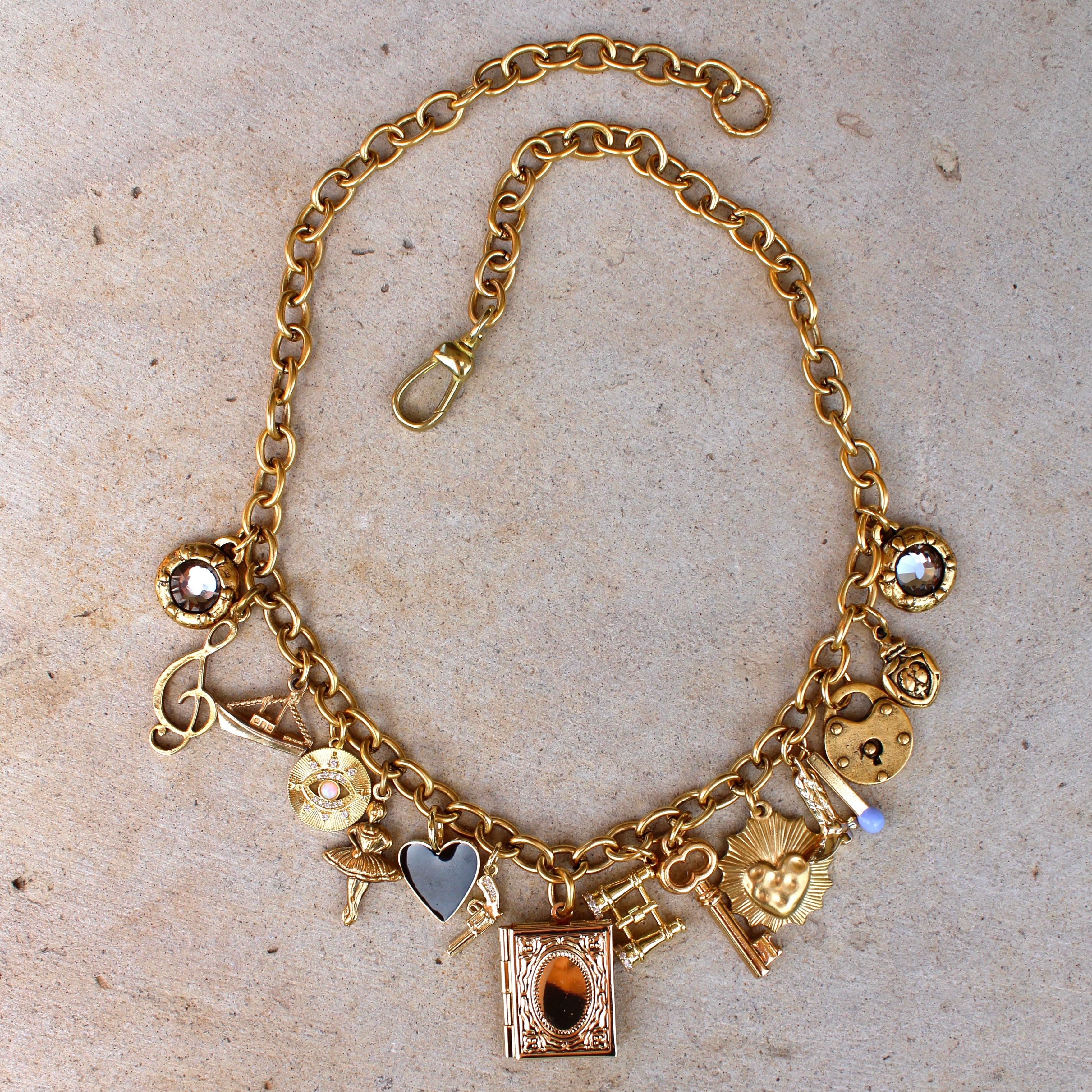 Vivian Grace Jewelry Necklace Gold Lover’s Bridge Charm Necklace