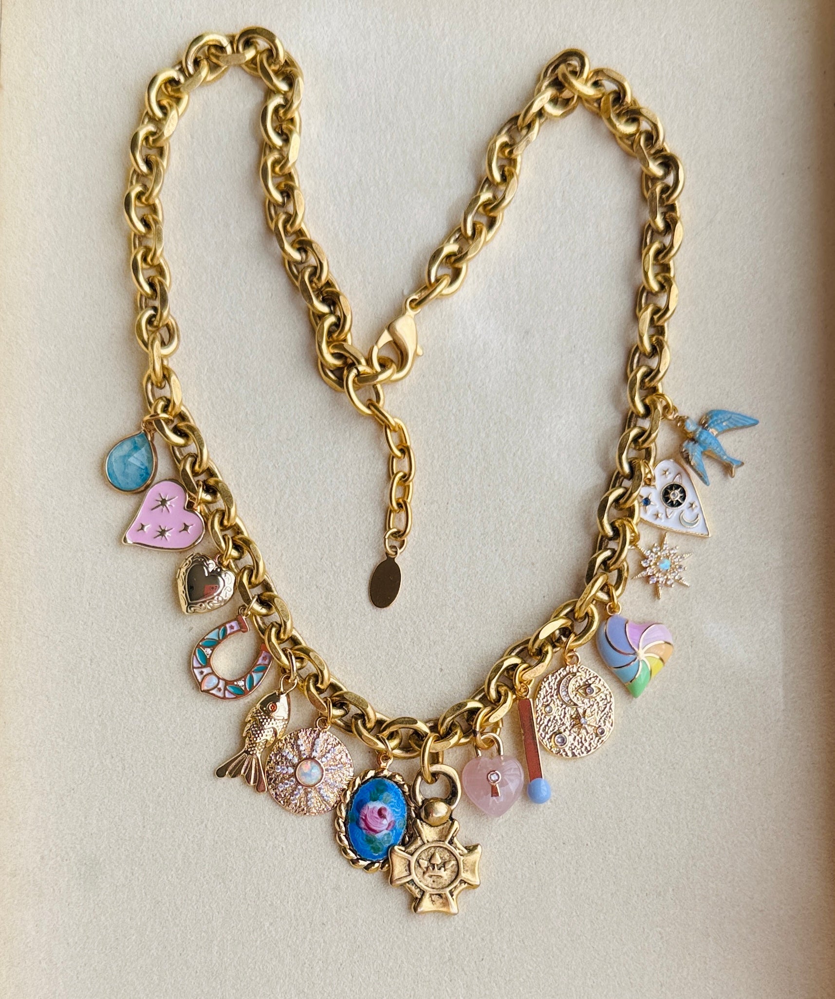 Vivian Grace Jewelry Necklace Gold Luck & Love Vintage Charm Necklace
