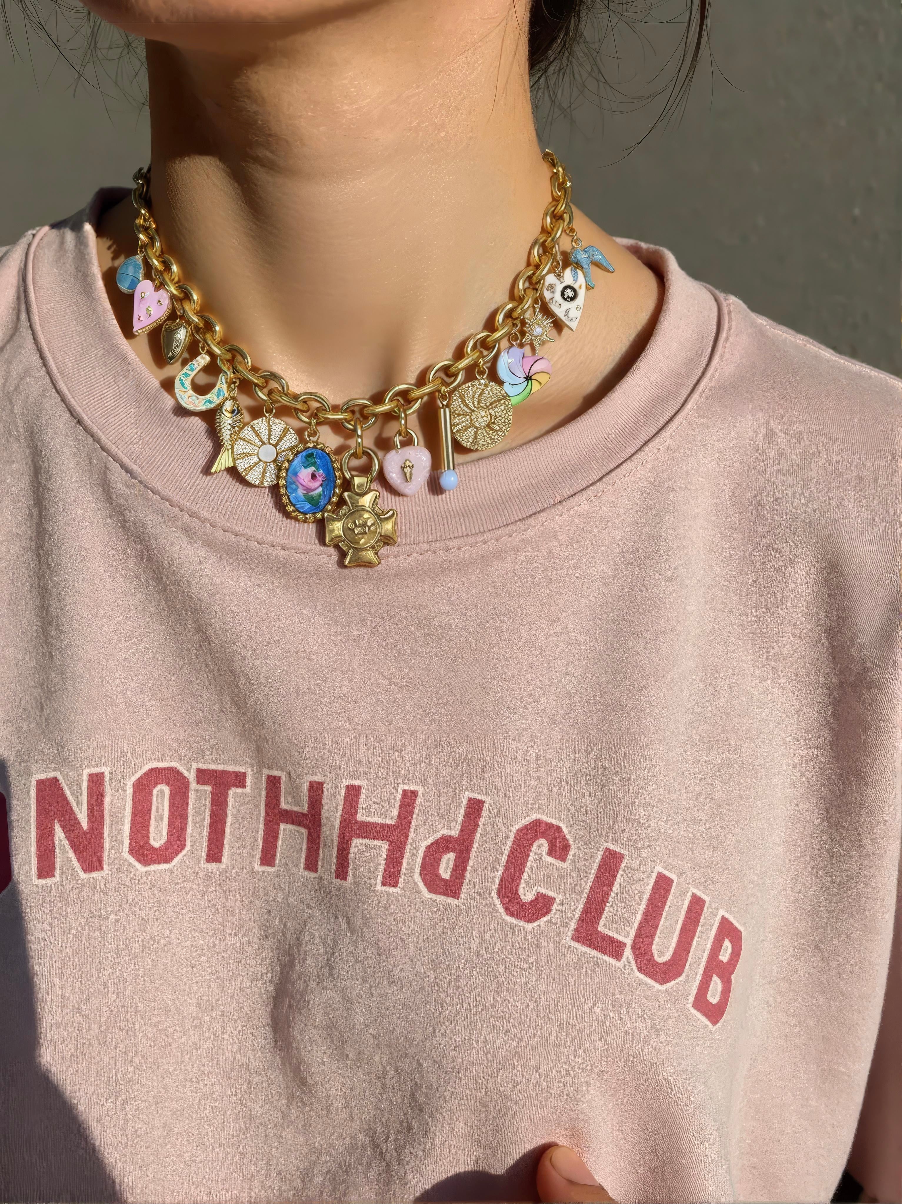 Vivian Grace Jewelry Necklace Gold Luck & Love Vintage Charm Necklace