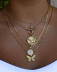 Vivian Grace Jewelry Necklace Gold OOAK Crystal Butterfly Pendant