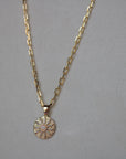 Vivian Grace Jewelry Necklace Gold OOAK Opal Sunburst Coin Pendant