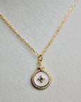 Vivian Grace Jewelry Necklace Gold Pave Enamel North Star Pendant