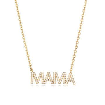 Vivian Grace Jewelry Necklace Gold Pave MAMA Necklace