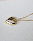 Vivian Grace Jewelry Necklace Gold Pink Crystal Puffy Heart Pendant Necklace