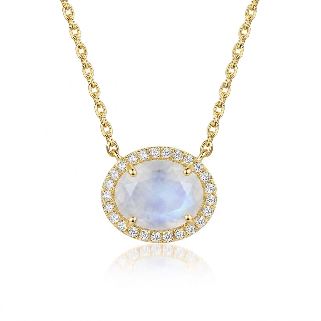 Vivian Grace Jewelry Necklace Gold Skye Moonstone Necklace