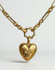 Vivian Grace Jewelry Necklace Gold Starry Gold Heart Charm Holder Necklace- Antiqued Gold