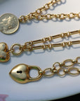 Vivian Grace Jewelry Necklace Gold Starry Heart Chunky Pendant Necklace- Antiqued Gold