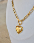 Vivian Grace Jewelry Necklace Gold Starry Heart Chunky Pendant Necklace- Antiqued Gold