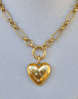 Vivian Grace Jewelry Necklace Gold Starry Heart Chunky Pendant Necklace- Antiqued Gold