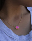 Vivian Grace Jewelry Necklace Gold The Poppy Necklace - Antique Cushion- Pink Topaz and Citrine