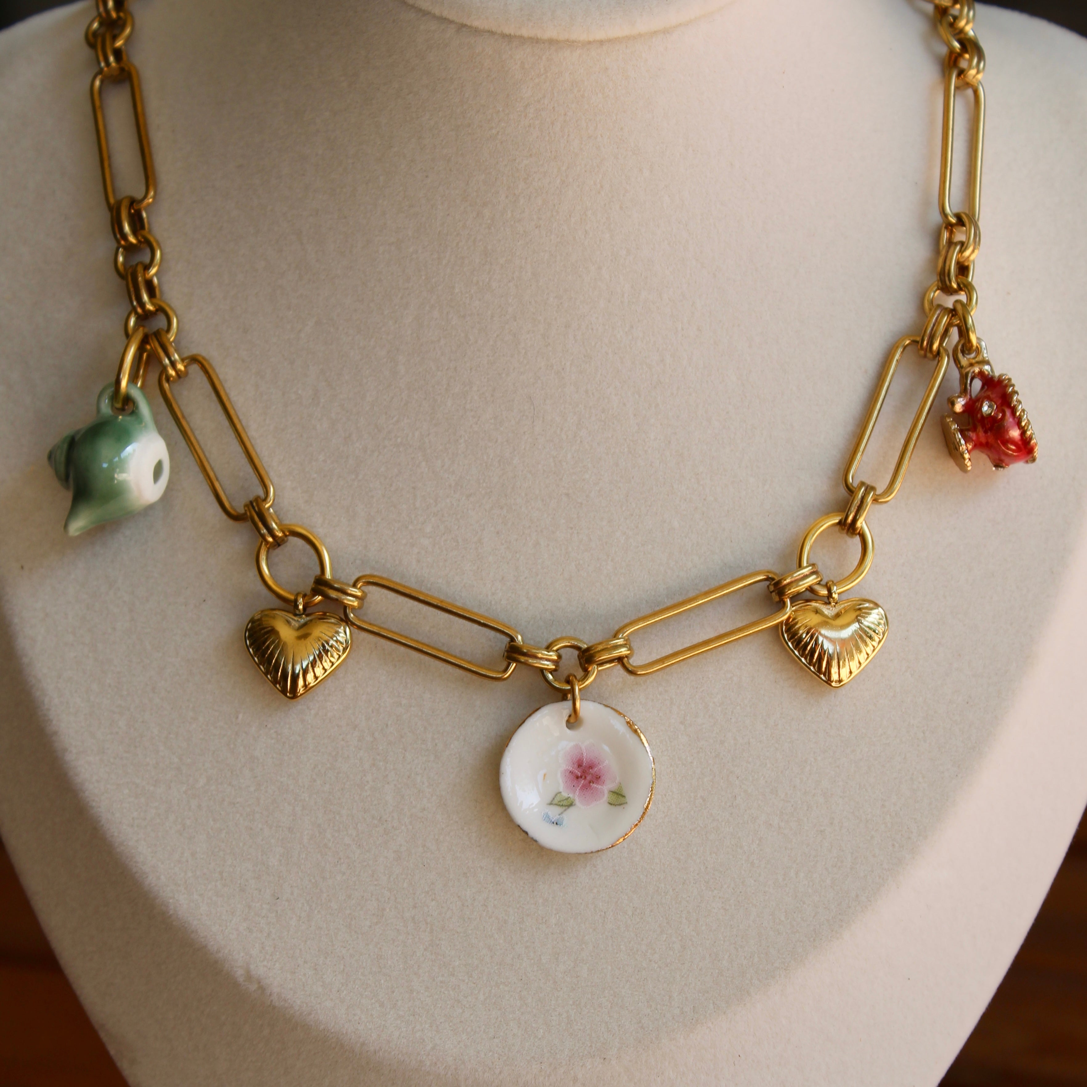 Vivian Grace Jewelry Necklace Gold The Vintage Tea Party Charm Necklace