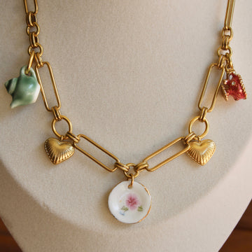 Vivian Grace Jewelry Necklace Gold The Vintage Tea Party Charm Necklace