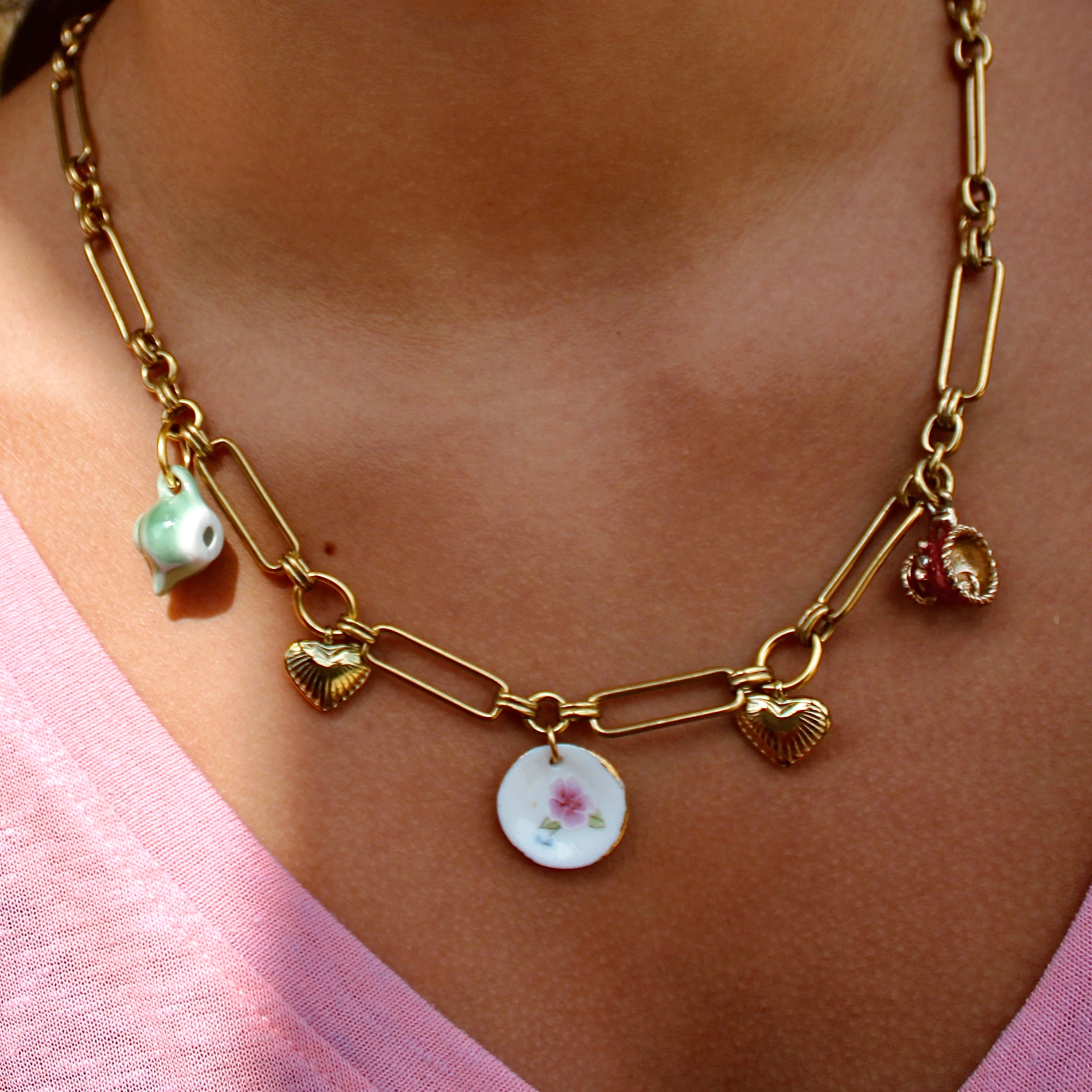 Vivian Grace Jewelry Necklace Gold The Vintage Tea Party Charm Necklace