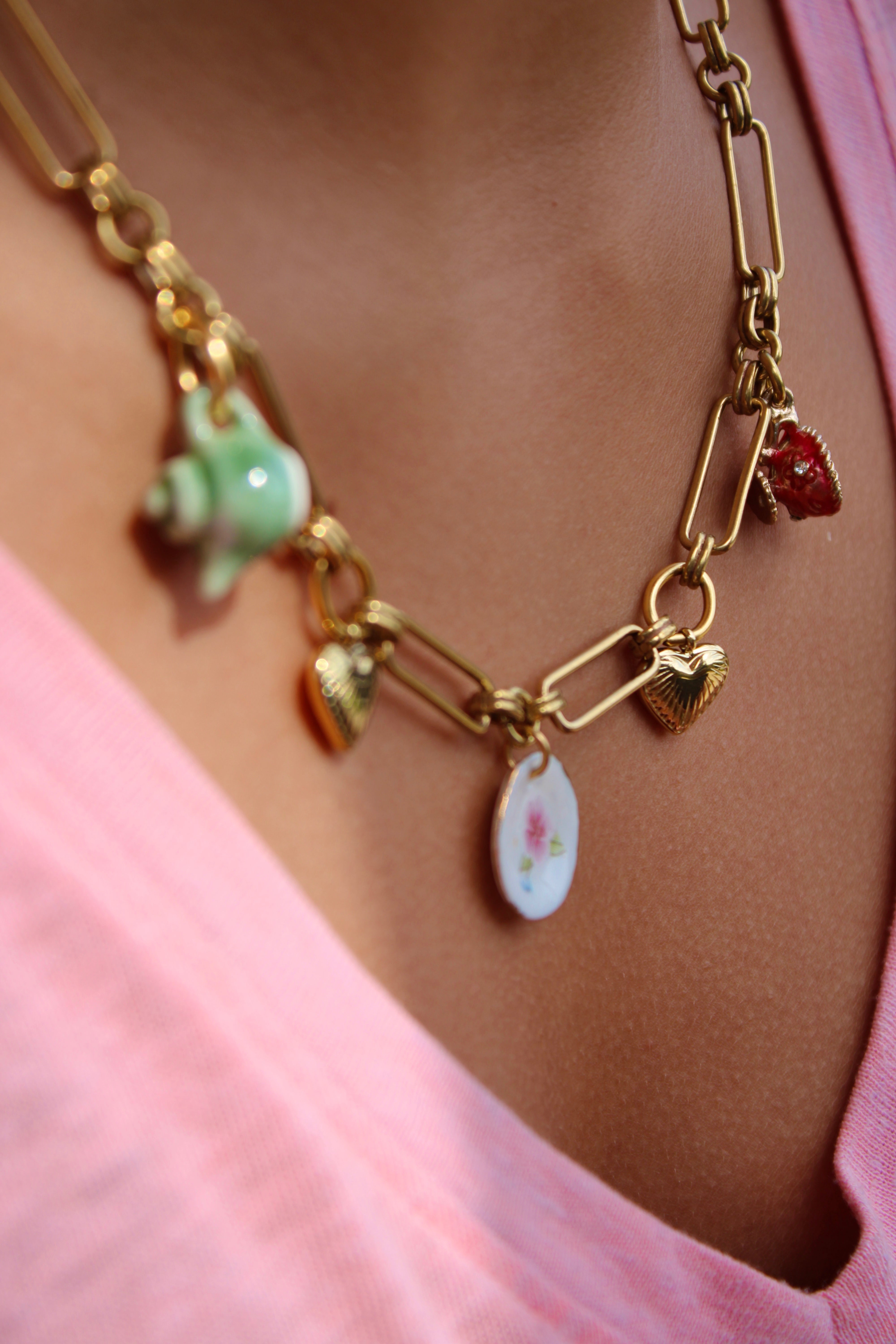 Vivian Grace Jewelry Necklace Gold The Vintage Tea Party Charm Necklace