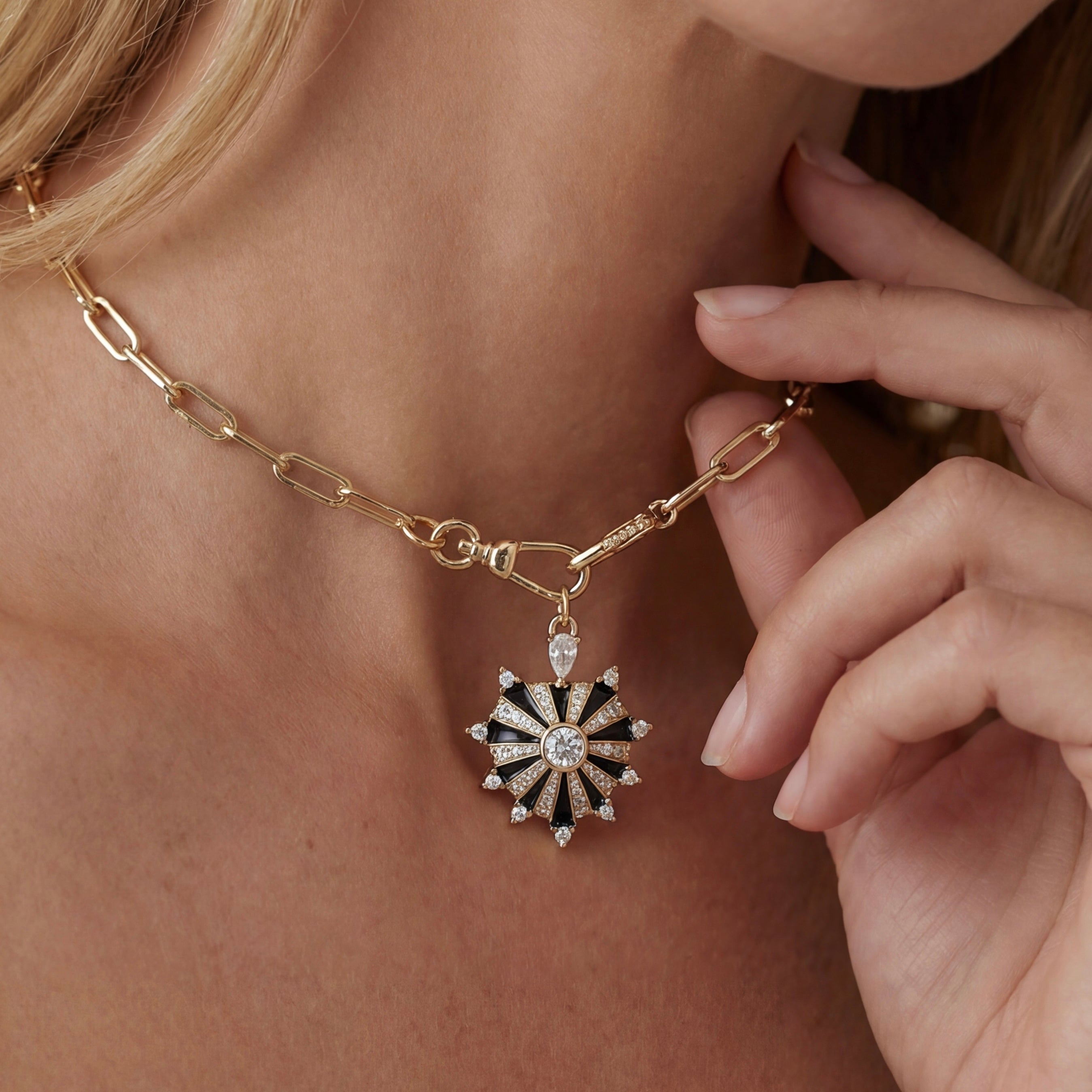 Vivian Grace Jewelry Necklace Gold Twin Flame Heart Charm Holder Necklace