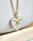Vivian Grace Jewelry Necklace Gold White Enamel Heart Pendant