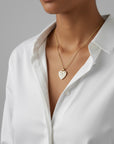 Vivian Grace Jewelry Necklace Gold White Enamel Heart Pendant