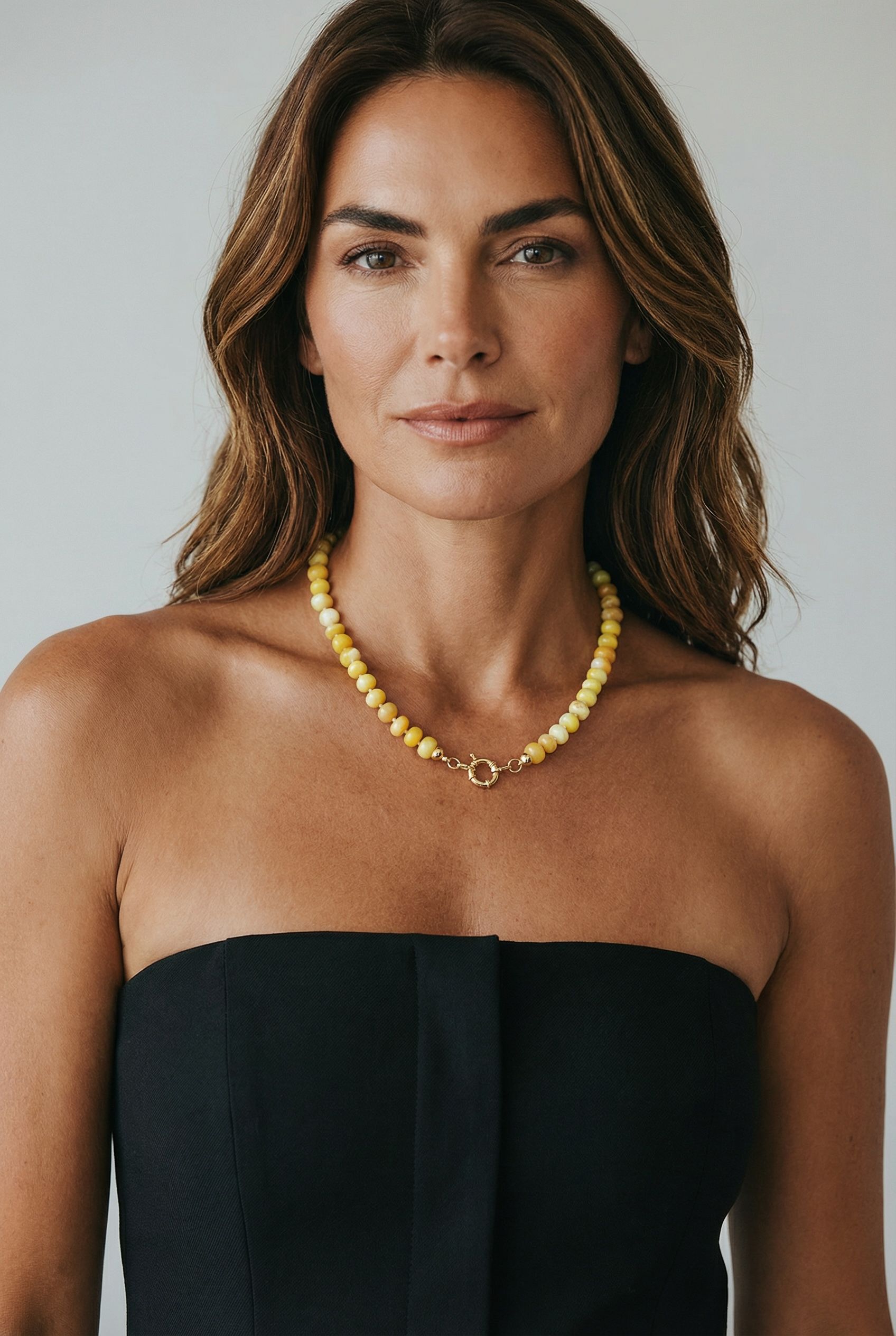 Vivian Grace Jewelry Necklace Hand Knotted Peruvian Opal Bead Necklace